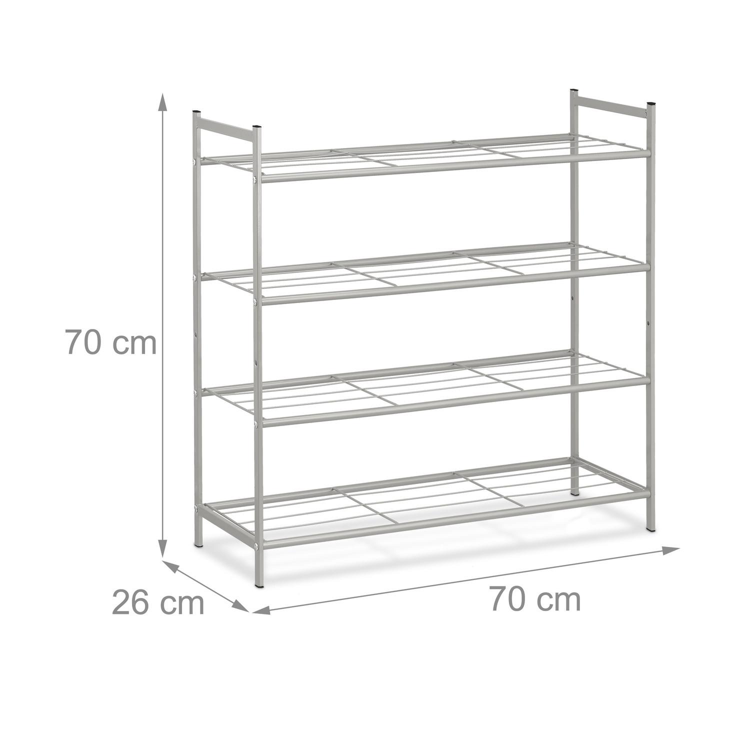 B2X Scaffale per scarpe impilabile con 4 ripiani  