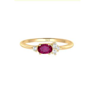 Elli  Ring Vintage Zirkonia Synthetischer Rubin 