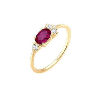 Elli  Ring Vintage Zirkonia Synthetischer Rubin 