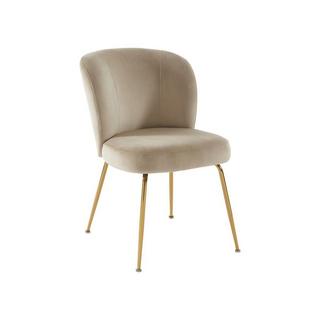 Vente-unique Lot de 6 chaises en velours et métal doré - Beige - POLPONA  