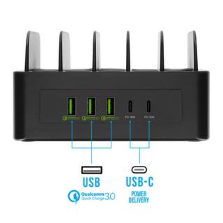 Avizar  Stazione carica 100W 3 USB 2 USB-C 