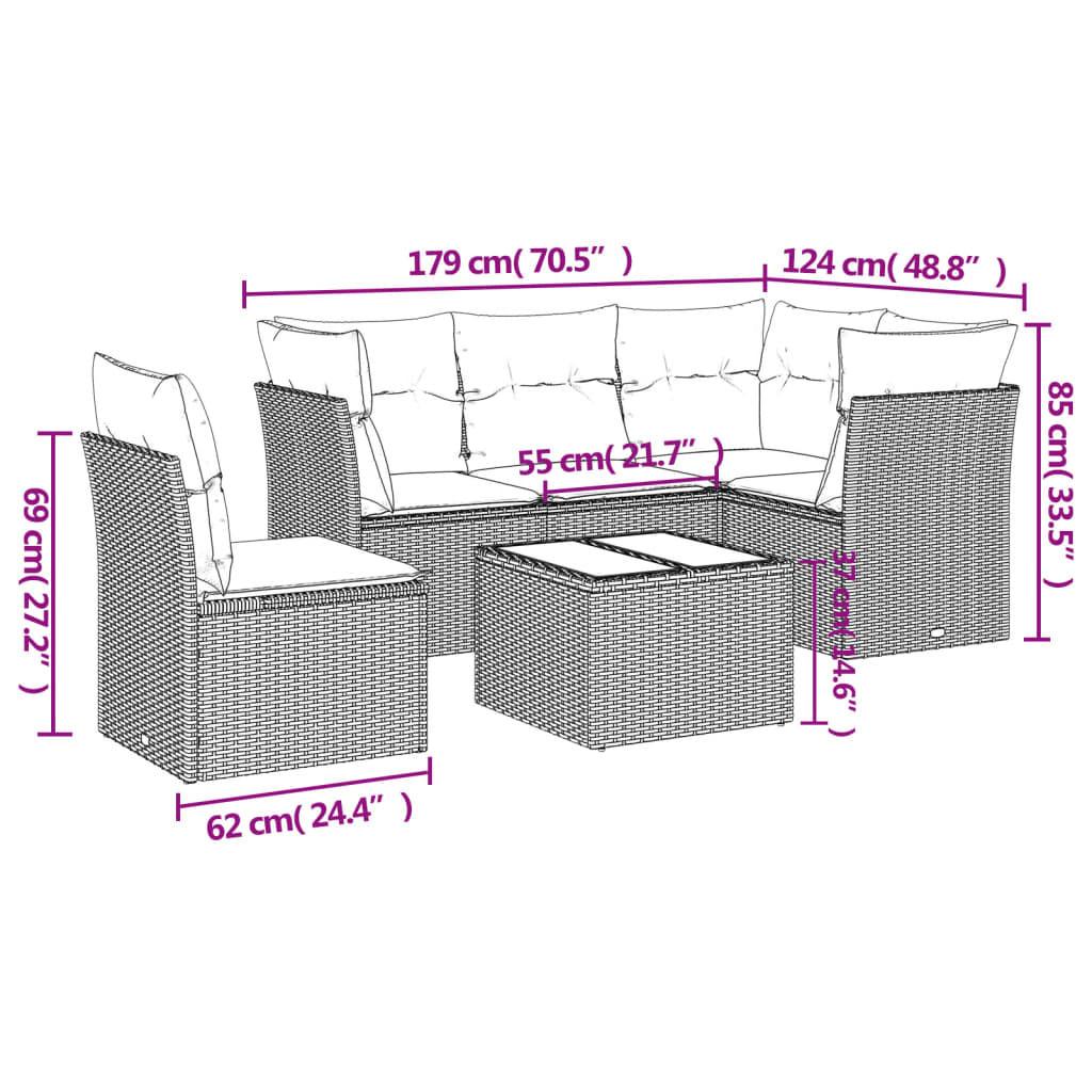 VidaXL set divano da giardino Polirattan  