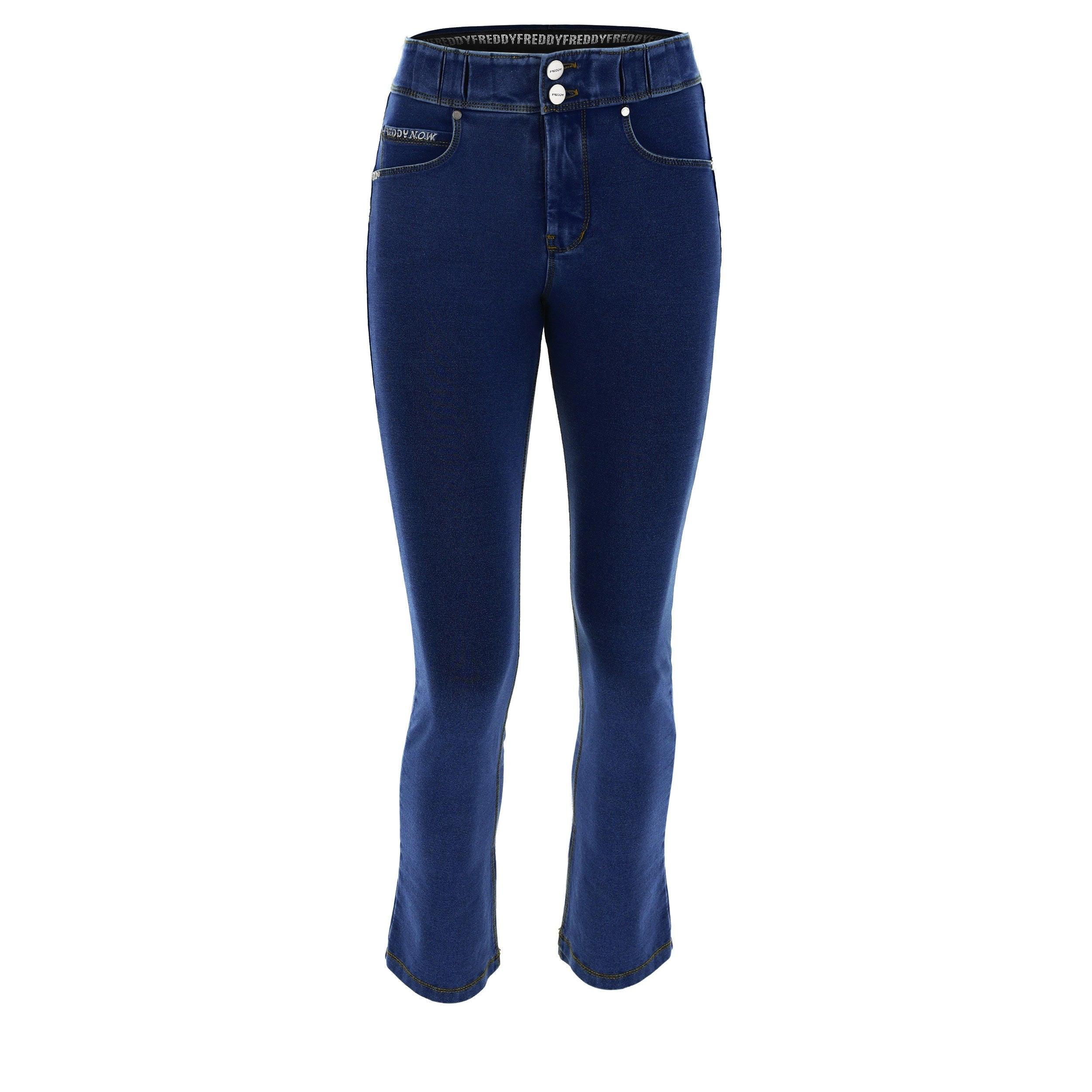 Image of N.o.w.® Pants 7/8 Unisex Blau Denim Dunkel XS