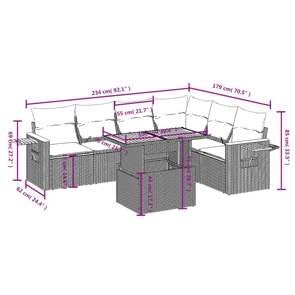 VidaXL set divano da giardino Polirattan  