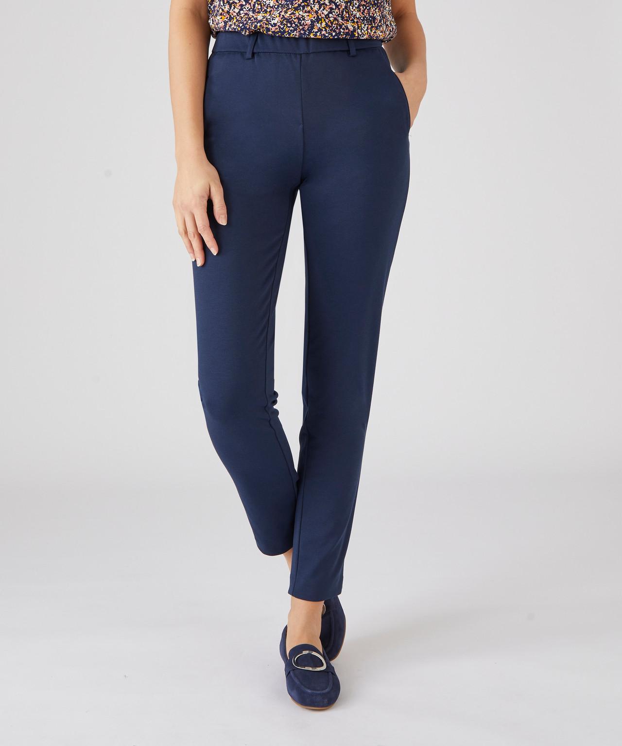 Image of Hose Aus Milano-stretch. Damen Blau 40