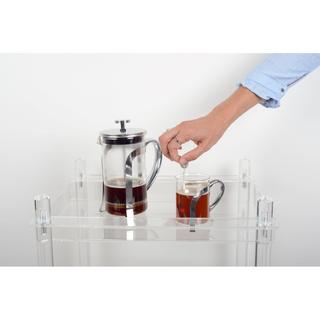 Aulica KAFFEETASSEN AUS GLAS MIT SILBERNER METALLDEKORATION - 2ER-SET  