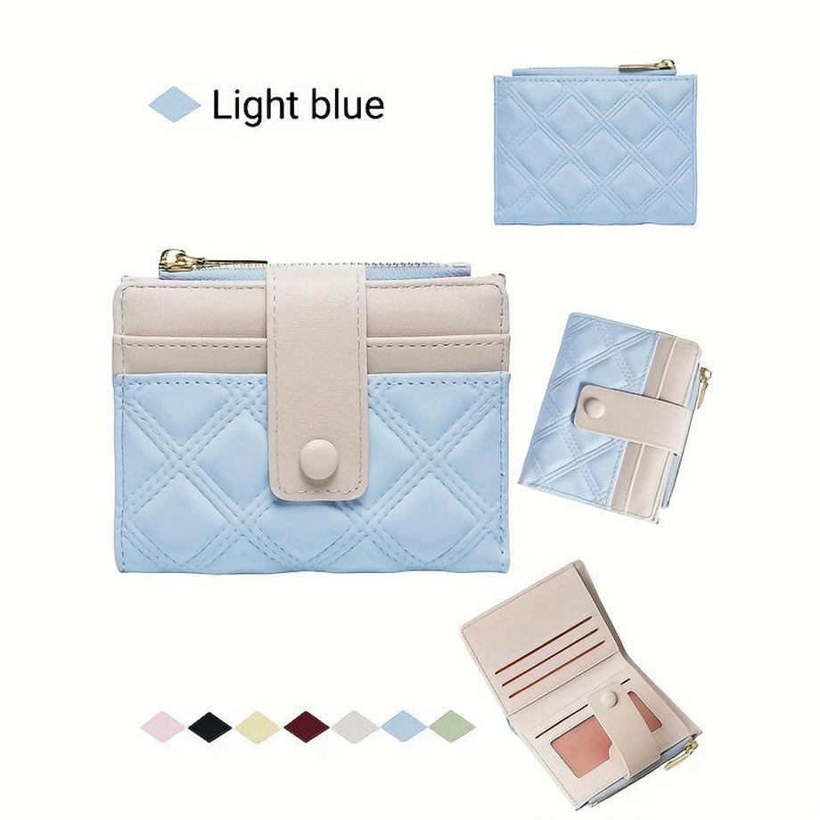 Only-bags.store Portafoglio trapuntato con tasca con cerniera e chiusura a fibbia  