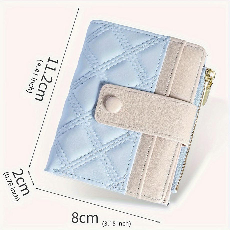 Only-bags.store Portafoglio trapuntato con tasca con cerniera e chiusura a fibbia  