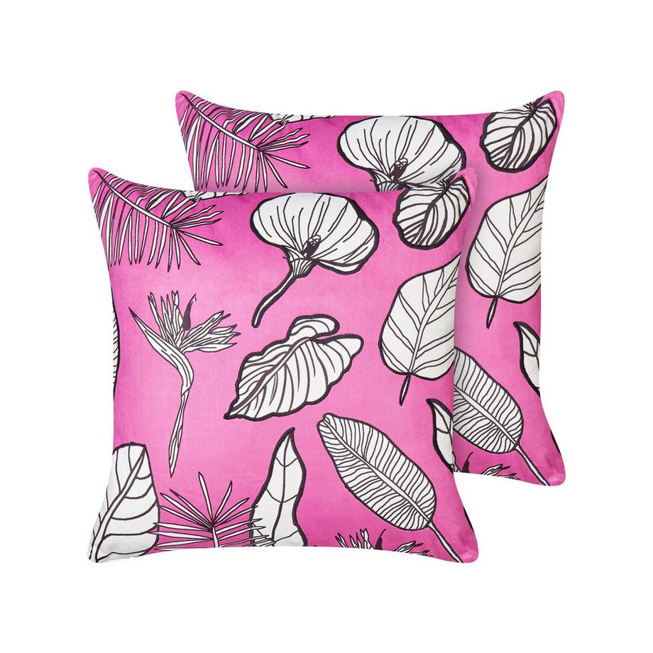 Beliani Dekokissen 2er Set aus Samtstoff Modern MALVA  