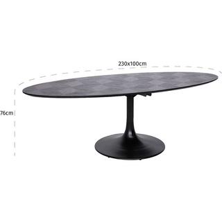 mutoni Table à manger ovale noire Blax 230  