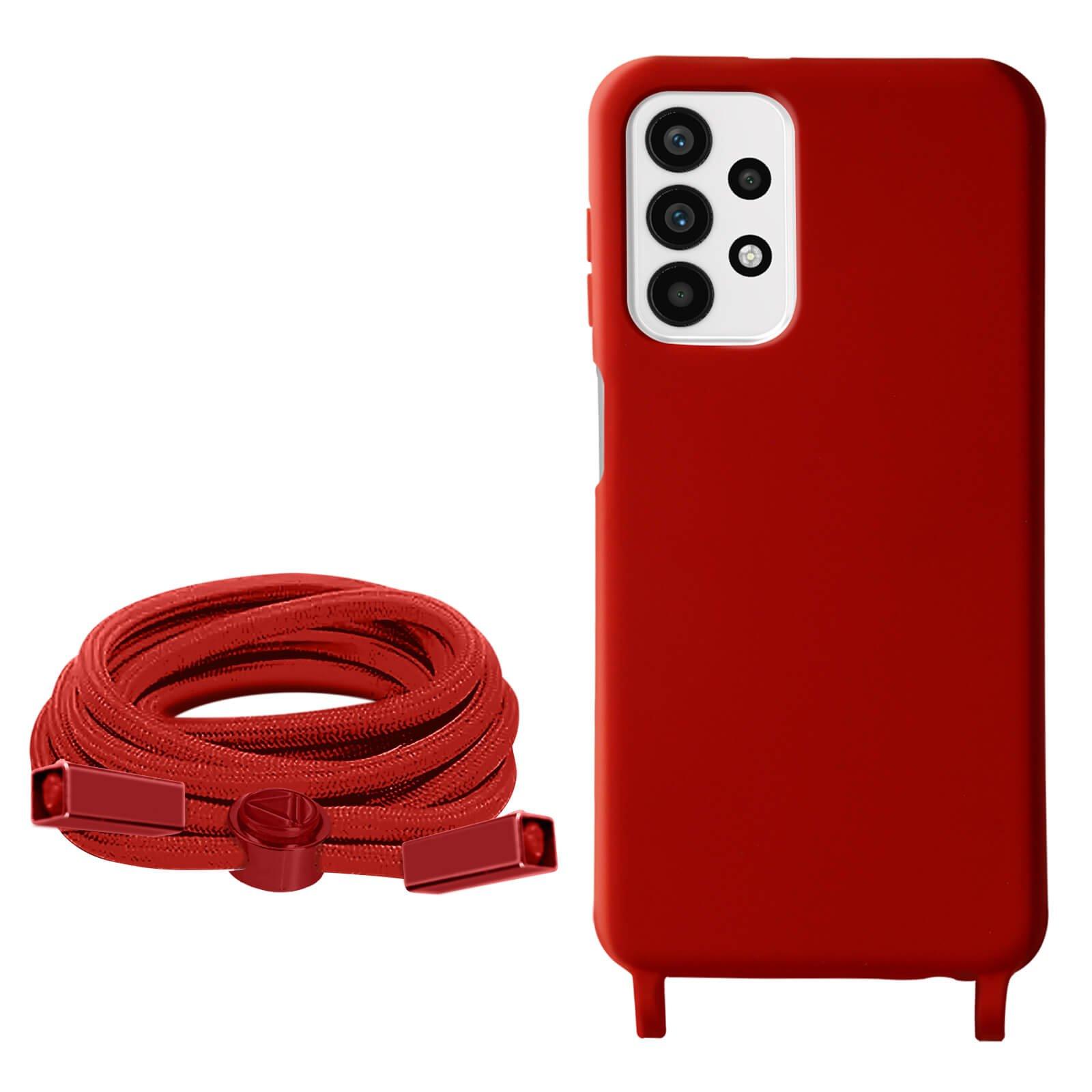 Avizar  Cover Cordino Samsung A23 5G, M23 Rossa 