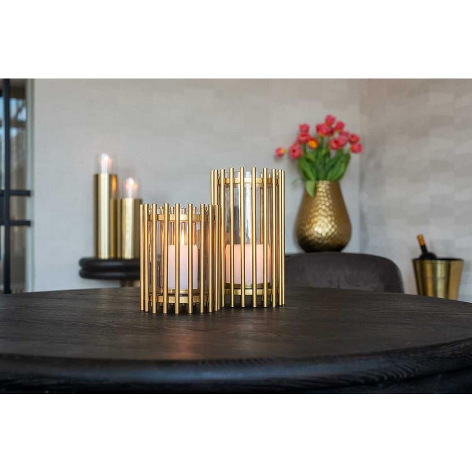 mutoni Tavolo da pranzo Macaron nero oro spazzolato 130  