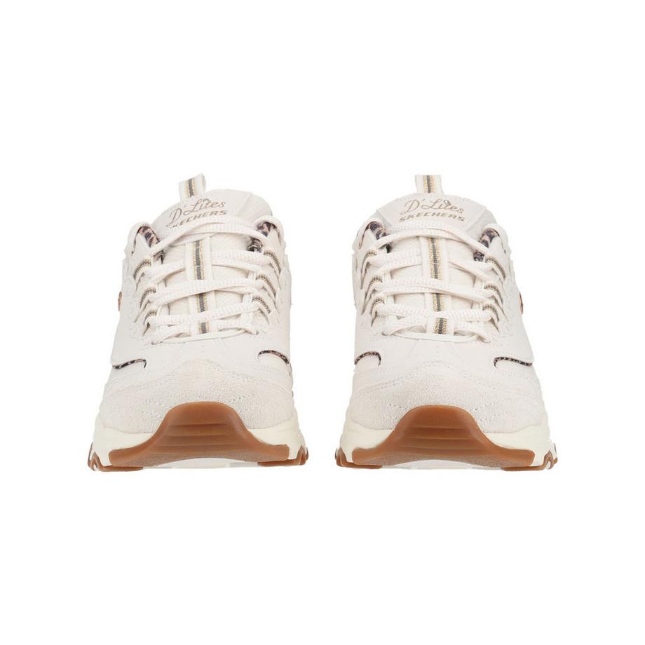 SKECHERS D'Lites Sneaker avec accents imprimé léopard  