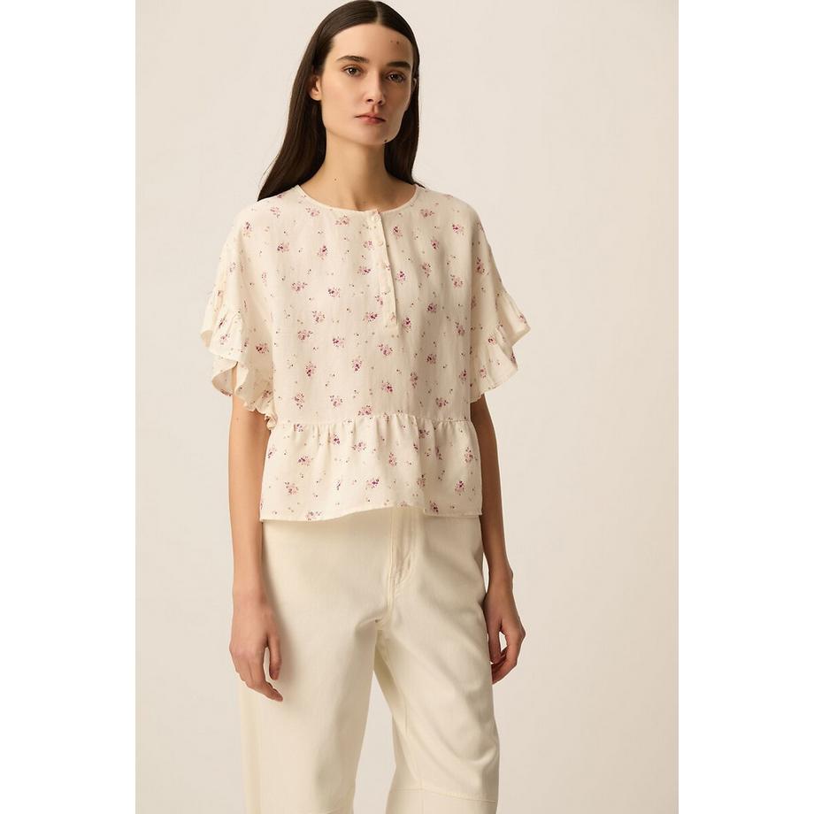 Des Petits Hauts Blouse Manches Courtes Imprimé Floral  