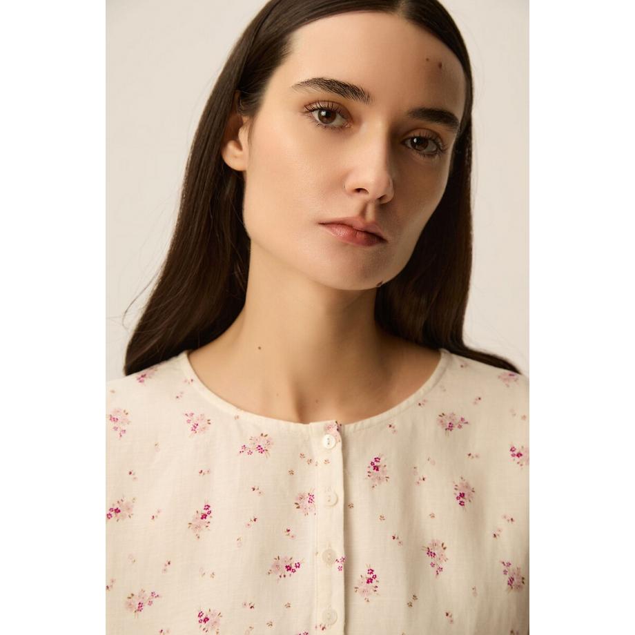 Des Petits Hauts Blouse Manches Courtes Imprimé Floral  