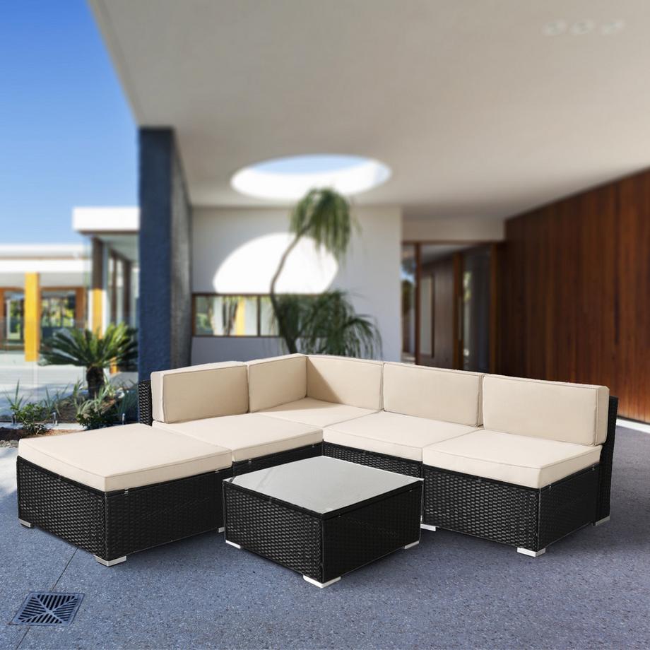 Arebos Polyrattan Gartenmöbel Gartenset Lounge Garnitur Set Sitzgruppe  