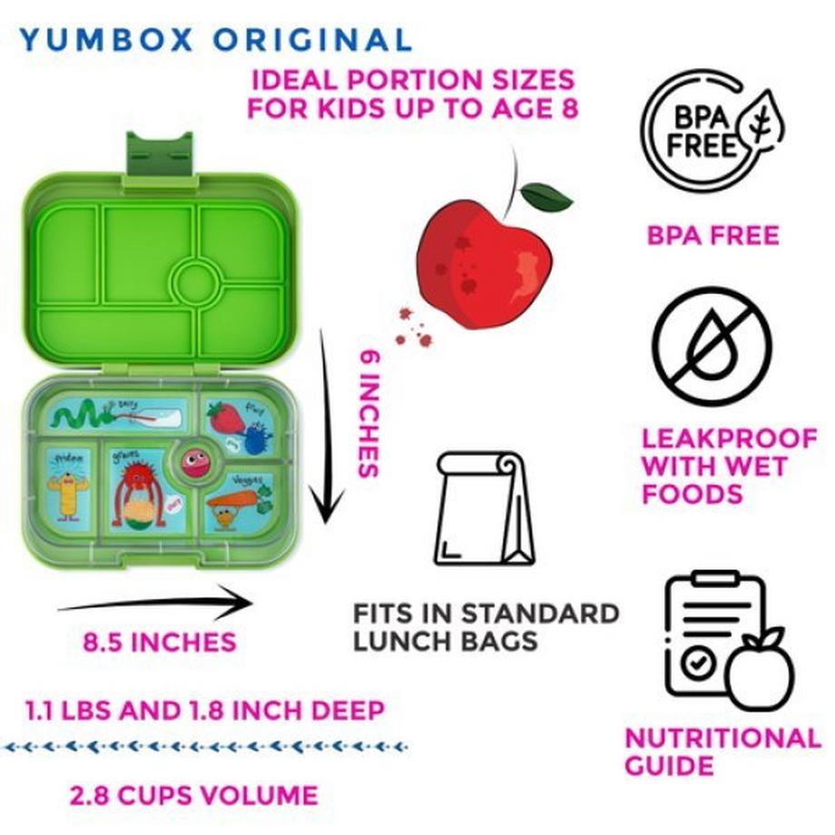 Yumbox Yumbox Original (6 Unterteilungen) Matcha Green Monsters Znüni Lunchbox  