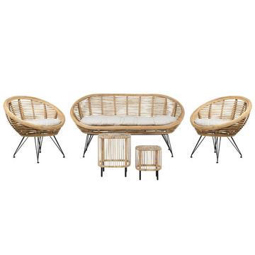 Lounge Set mit Tisch aus Rattan Boho MARATEA/CESENATICO