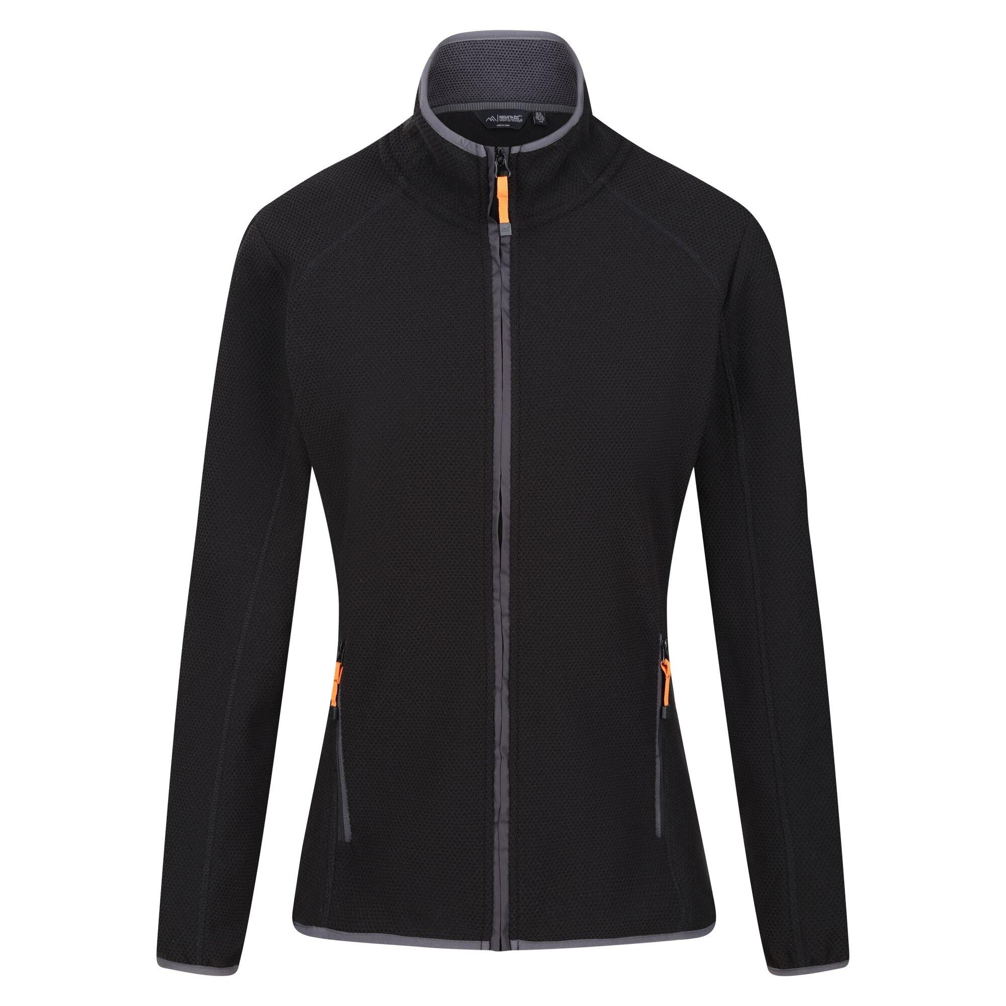 Image of Kinwood Fleecejacke Durchgehender Reißverschluss Damen Schwarz 36