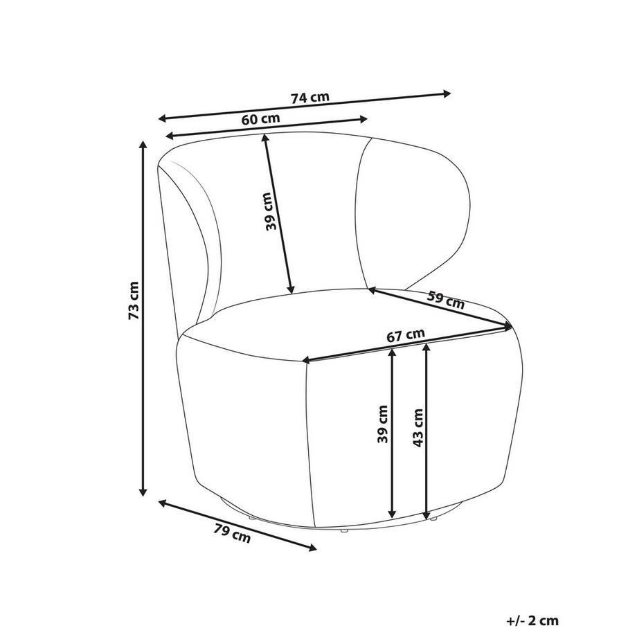 Beliani Fauteuil pivotant en Tissu Minimaliste ALVDAL  