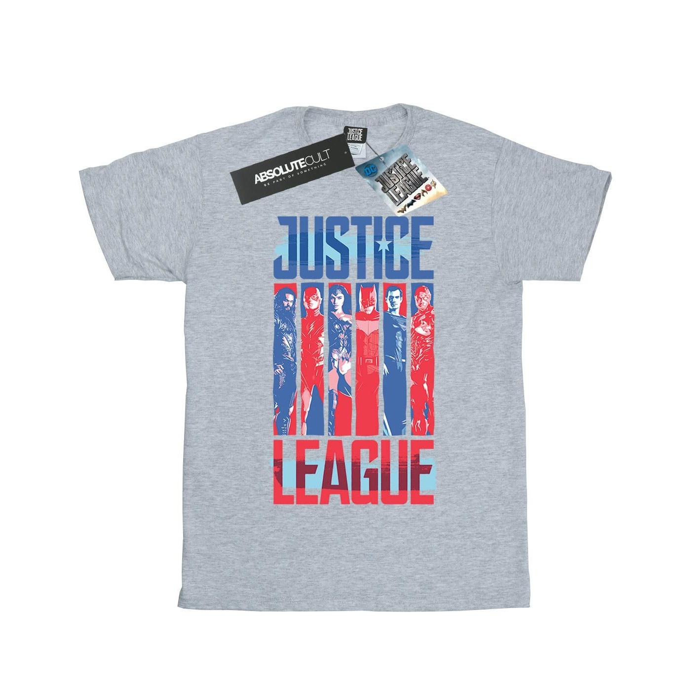 Image of Justice League Movie Team Flag Tshirt Damen Grau L