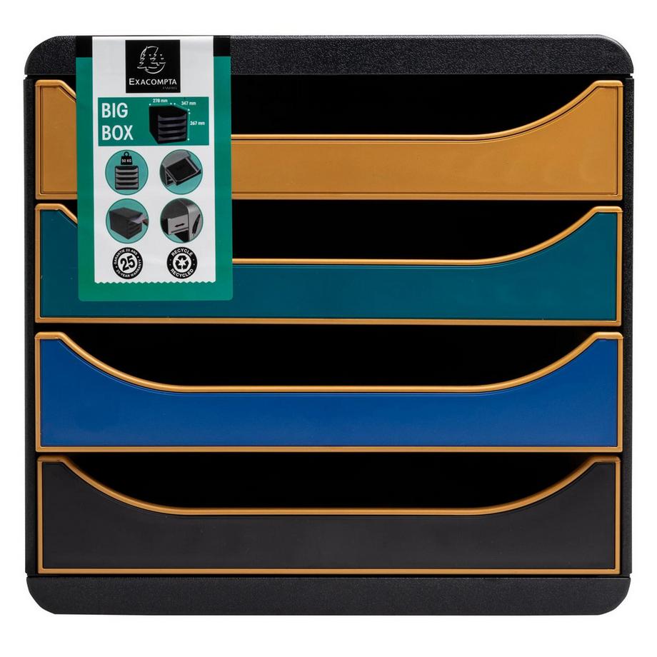 Exacompta Module de classement Big Box 4 tiroirs Neo Deco  