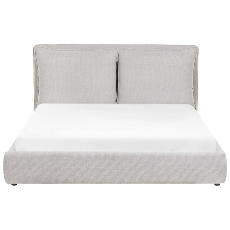 Beliani Lit avec sommier en Tissu Scandinave BAJONNA  