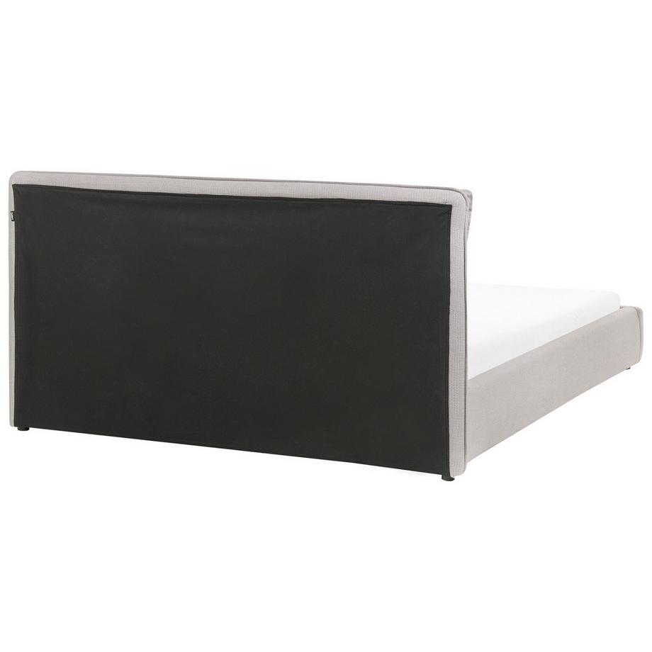 Beliani Lit avec sommier en Tissu Scandinave BAJONNA  