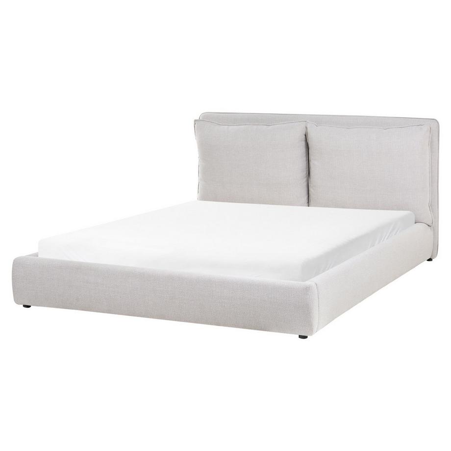 Beliani Lit avec sommier en Tissu Scandinave BAJONNA  