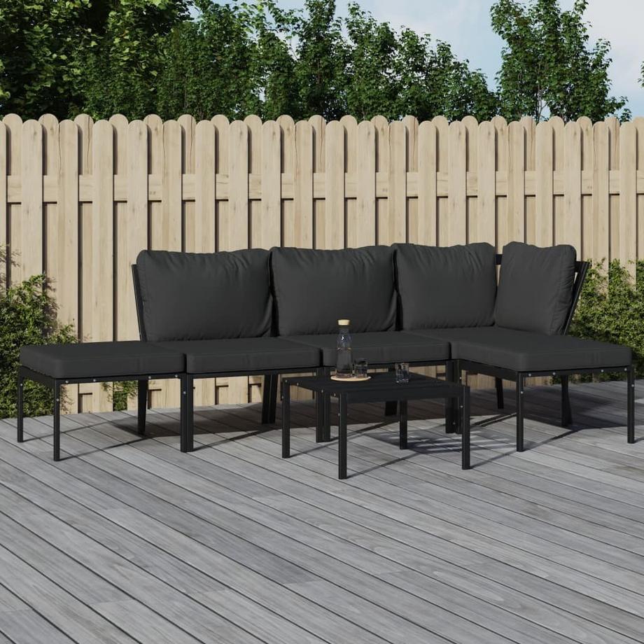 VidaXL set mobili da giardino Acciaio  