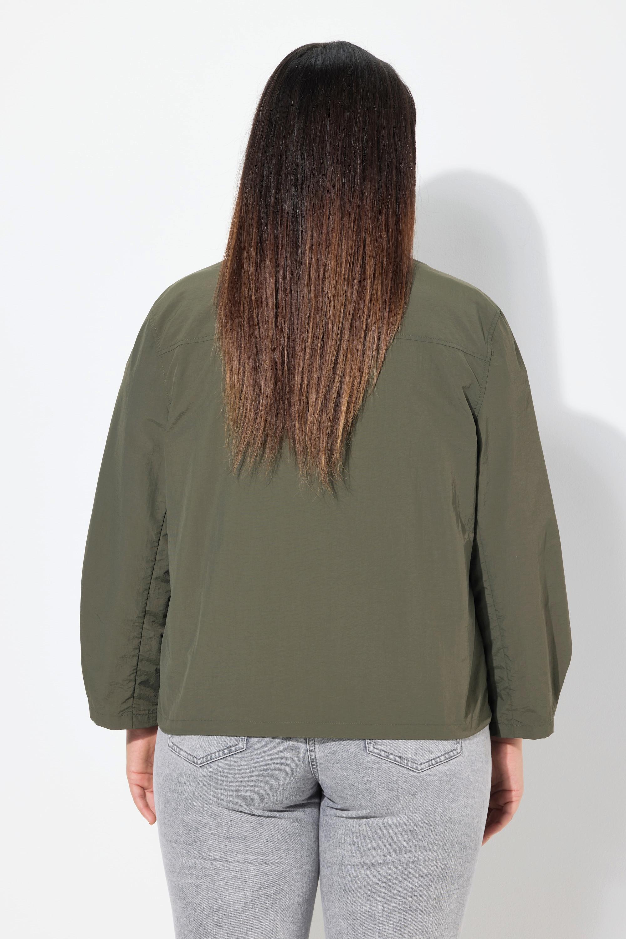 Ulla Popken Veste Blouson Grandes Poches Cordon Coulissant Base  