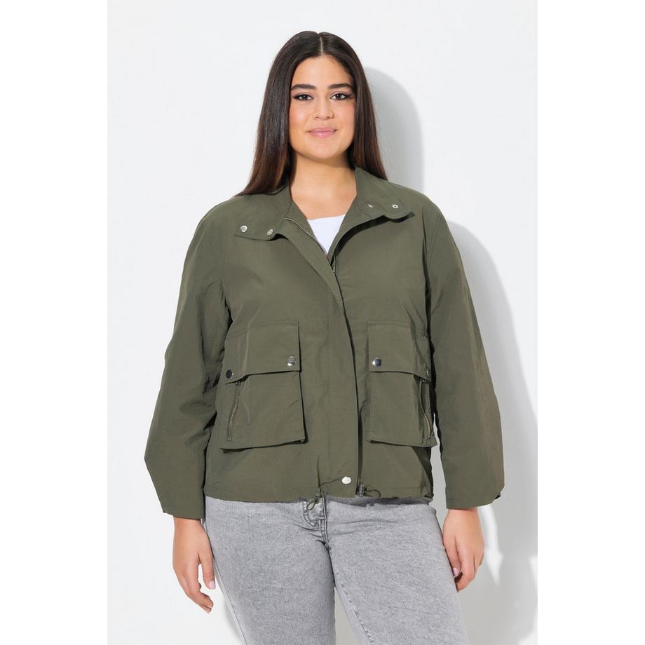 Ulla Popken Blouson Jacke mit grossen Taschen Tunnelzug Saum  