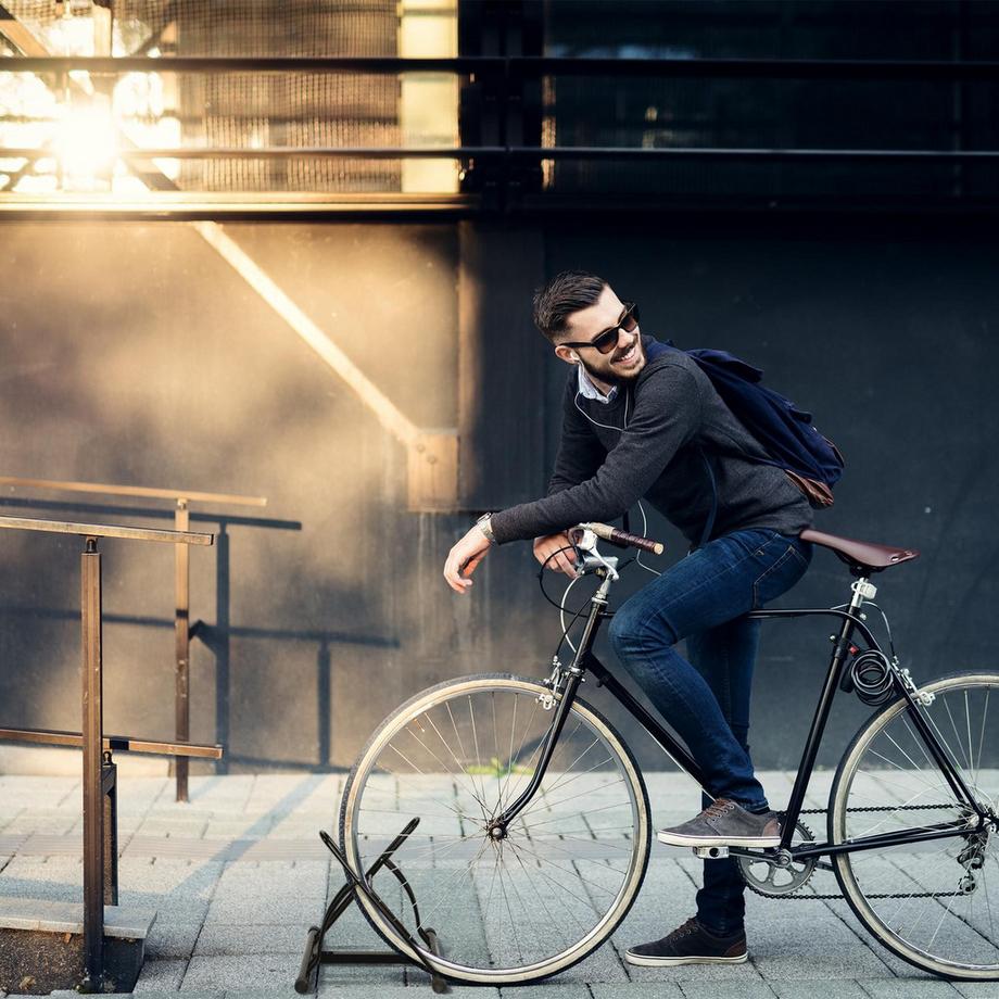 B2X  Schwarzer Fahrradständer für 2 Fahrräder 