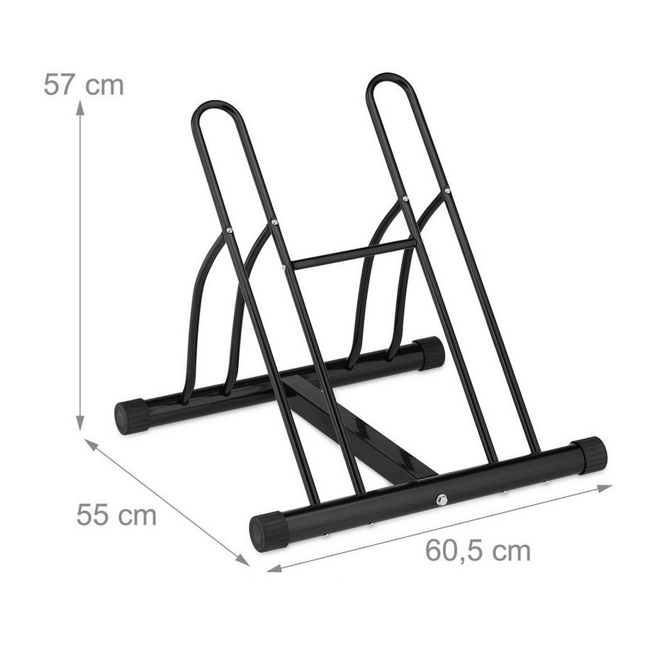 B2X  Schwarzer Fahrradständer für 2 Fahrräder 