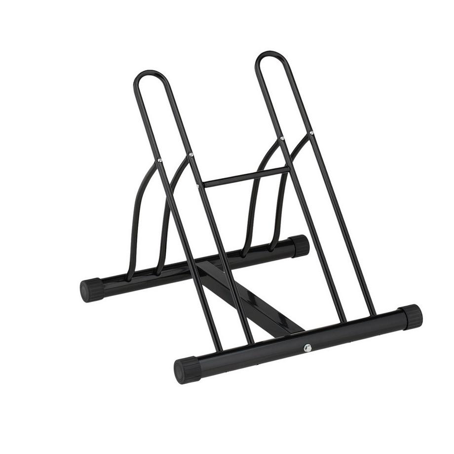 Schwarzer Fahrradständer für 2 Fahrräder