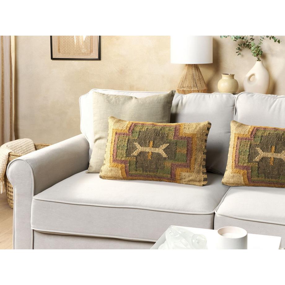 Beliani Dekokissen 2er Set aus Jute  PULICAT  