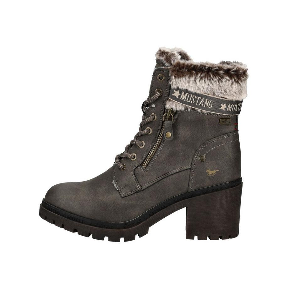 Mustang Bottines à lacets avec col en fausse fourrure  