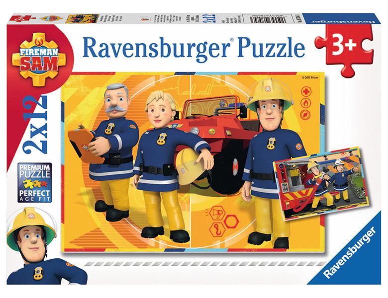 Image of puzzel Brandweerman Sam aan het werk - 2x 12 stukjes