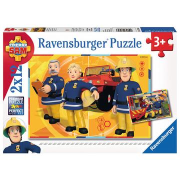 Ravensburger puzzel Brandweerman Sam aan het werk - 2x 12 stukjes