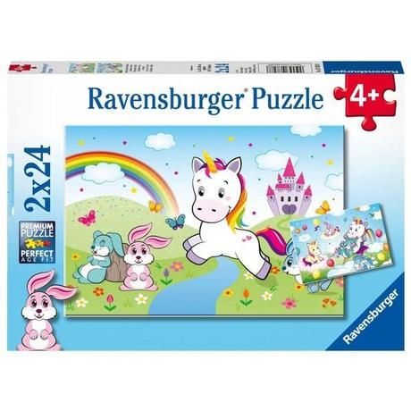 Ravensburger  Puzzle Ravensburger Märchenhaftes Einhorn 2 X 24 Teile 