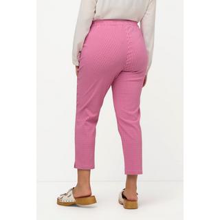 Ulla Popken  Pantaloni a 7/8 modello Sienna molto elasticizzati di bengalina con quadretto vichy 