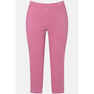 Ulla Popken  Pantaloni a 7/8 modello Sienna molto elasticizzati di bengalina con quadretto vichy 