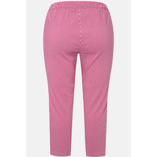 Ulla Popken  Pantaloni a 7/8 modello Sienna molto elasticizzati di bengalina con quadretto vichy 