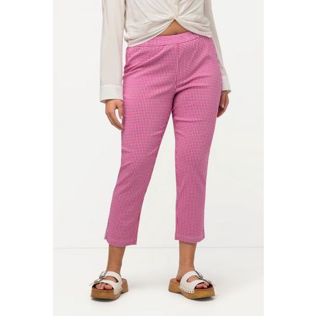 Ulla Popken  Pantaloni a 7/8 modello Sienna molto elasticizzati di bengalina con quadretto vichy 