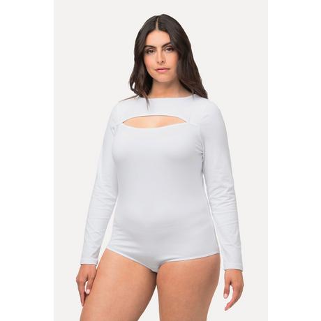 Ulla Popken Body Aderente Maniche Lunghe Cut-Out  