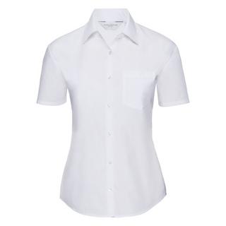 Russell  Collection Poplin Bluse, Kurzarm, pflegeleicht 