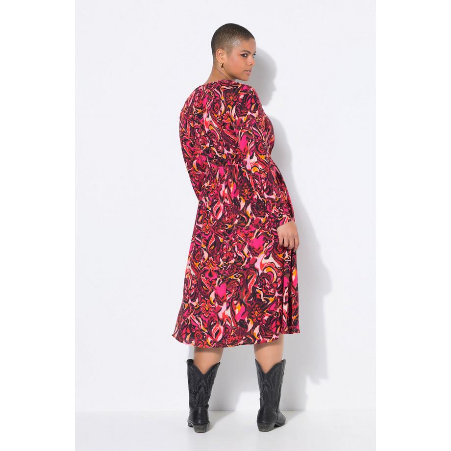 Studio Untold Midikleid Alloverprint Raglan Langarm  