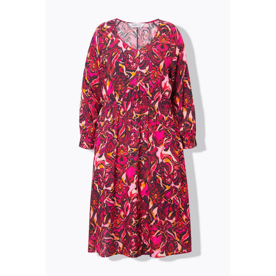 Studio Untold Midikleid Alloverprint Raglan Langarm  