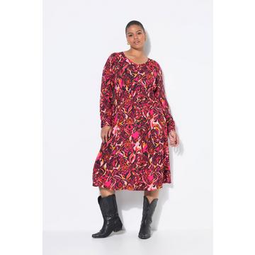 Midikleid,  Alloverprint, Raglan-Langarm