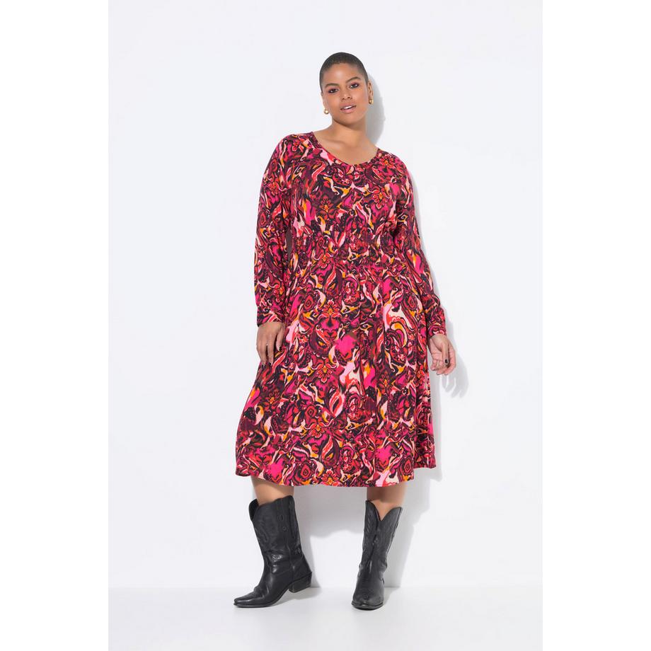 Studio Untold Midikleid Alloverprint Raglan Langarm  